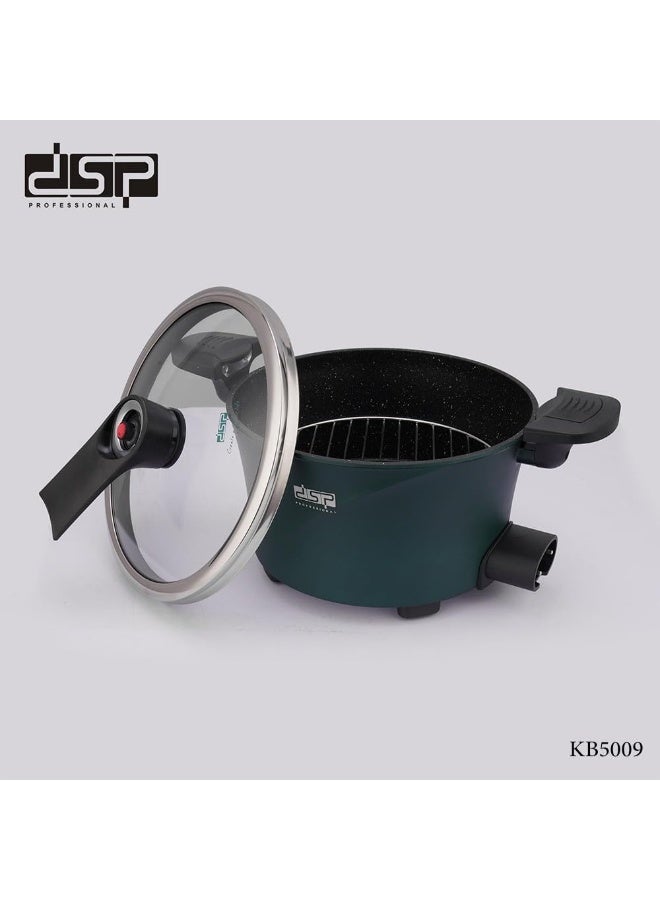 دي اس بي طنجرة ضغط كهربائية بوتاجاز قابلة للتعديل مع درجة حرارة أوتوماتيك 1350 وات KB-5009 من دي اس بي، 4.5 لتر يمكن استخدامه للبخار، الغلي، الطهي البطيء، والطهي على البخار -اخضر - Image 2