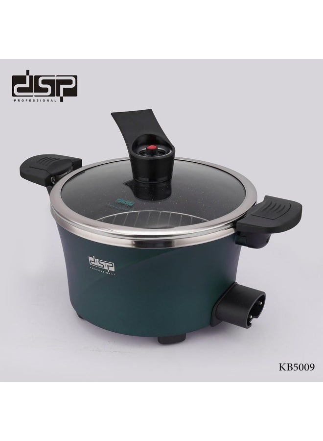 دي اس بي طنجرة ضغط كهربائية بوتاجاز قابلة للتعديل مع درجة حرارة أوتوماتيك 1350 وات KB-5009 من دي اس بي، 4.5 لتر يمكن استخدامه للبخار، الغلي، الطهي البطيء، والطهي على البخار -اخضر - Image 3