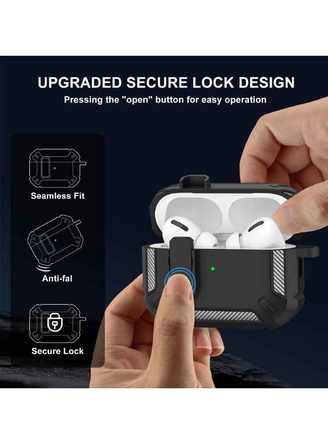 O Ozone Case for AirPods Pro 3 Case (2025 New), Secure Lock Cases Cover with Cleaning Kit & Keychain -Black - Image 5