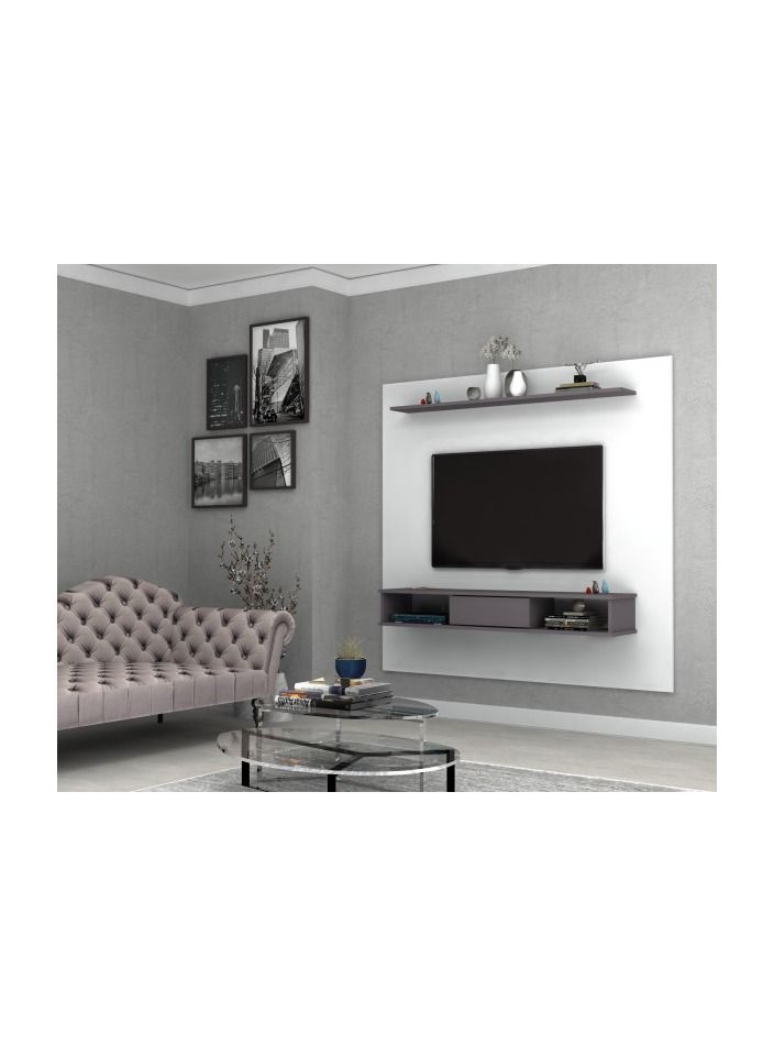 sahaba طاولة تلفزيون سلينا موديل أبيض/رمادي - Image 1