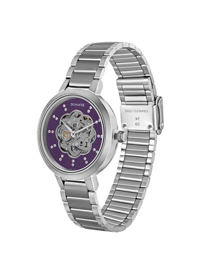 سوناتا ساعة يد كرونوغراف دائرية من الستانلس ستيل فضي  ملم - Image 1