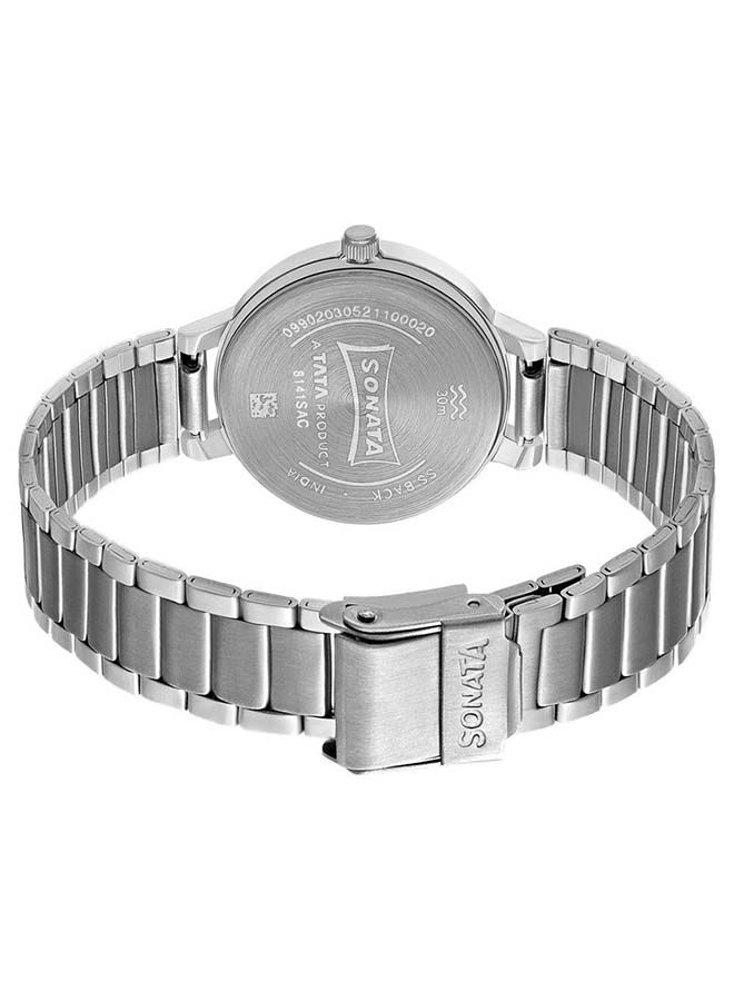 سوناتا ساعة يد كرونوغراف دائرية من الستانلس ستيل فضي  ملم - Image 3