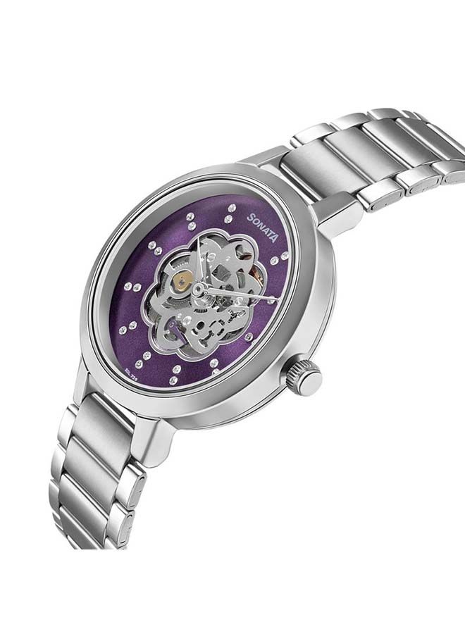 سوناتا ساعة يد كرونوغراف دائرية من الستانلس ستيل فضي  ملم - Image 2