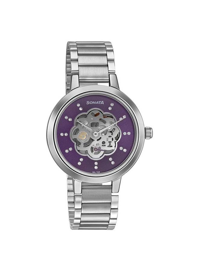 سوناتا ساعة يد كرونوغراف دائرية من الستانلس ستيل فضي  ملم - Image 4