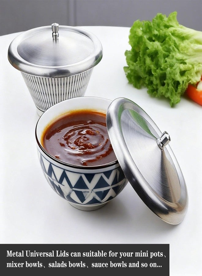Bigwinyep 2Pcs Stainless Steel Cup Covers, 4.8Inch Coffee Mug Lid, Metal Tea Cup Cover, Universal Lid for Hot Tea Home Kitchen Camping, 12.3CM - Image 5