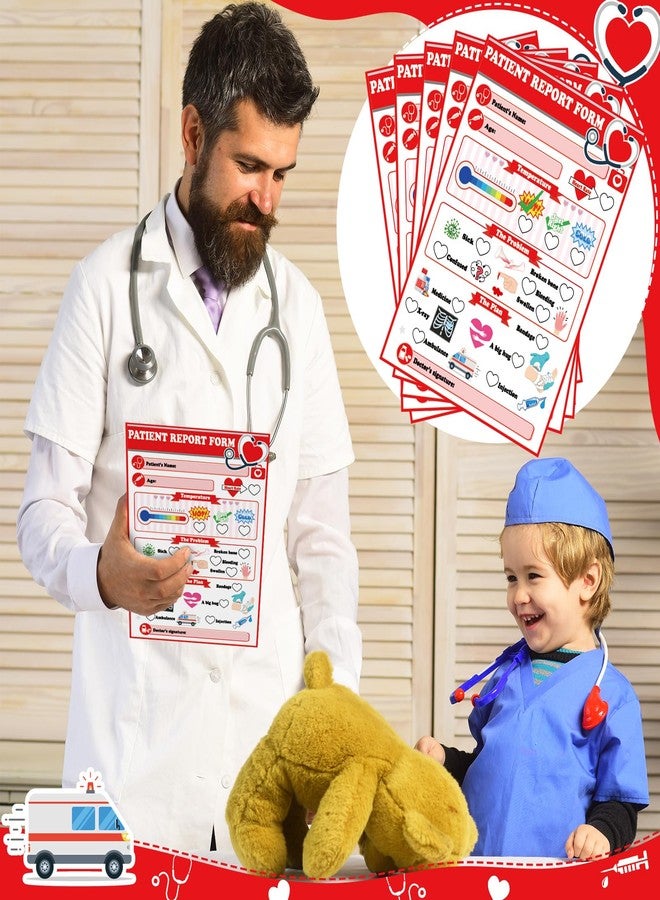 Eaasty 6 Pack Kids Pretend Play Notepads 40 Pages Police Doctor Fast Food Makeup Artist Dentist Veterinarian Imaginative Role Play - Image 2