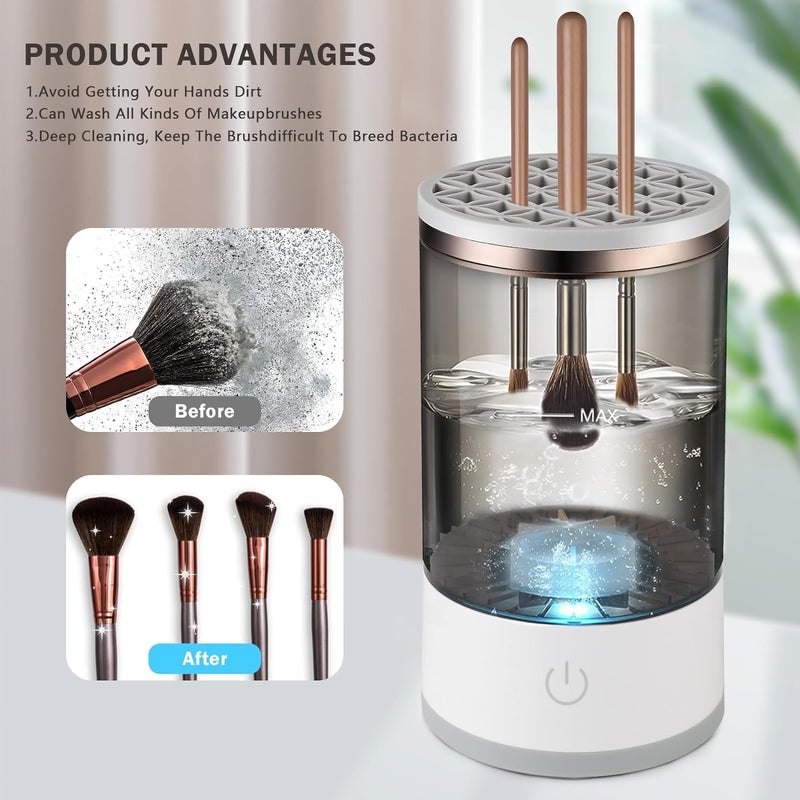 Calyrex Electric Makeup Brush CleanerMakeup Brush Cleaner Machine with Brush MatCosmetic Brush OrganizationDeep Cleaner Brush Spinner - Image 2