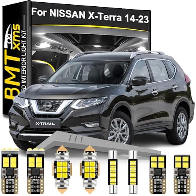 BMT xms 9 Pieces Led Interior Light Kit Replacement For Nissan XTerra T32 T33 20142023 6000K Cool White Bulbs - Image 1