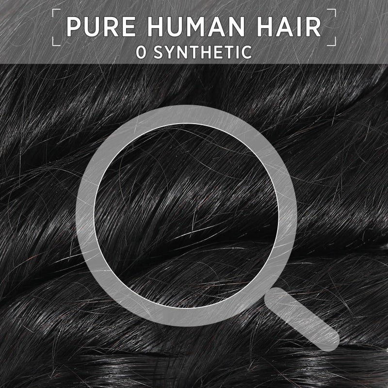 EMOL Loose Wave Bundles Human Hair Weave 3 Bundles Virgin Brazilian Loose Wavy Human Hair Weft Big Loose Spiral Wand Curls Short Hair Bundles Natural Black Human Hair Extensions 10 12 14 Inch - Image 4