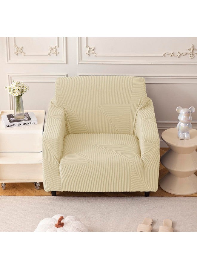 House of Quirk Universal Jacquard Waterproof Thickened Fabric Sofa Cover Soft Touching Cover for Couch Flexible Stretch Sofa Slipcover (One Seater, Beige) - Image 2