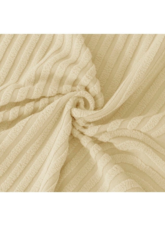 House of Quirk Universal Jacquard Waterproof Thickened Fabric Sofa Cover Soft Touching Cover for Couch Flexible Stretch Sofa Slipcover (One Seater, Beige) - Image 4