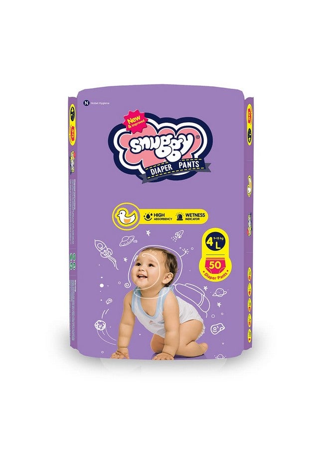 Snuggy Baby Diaper Pants Large 50 Count (Pack of 1), 9-13 kgs, Rapid Absorption, Anti - Bacterial - Image 1