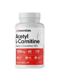 Bucked Up Acetyl L Carnitine 1000Mg Per Serving Supports Brain Function Essentials (60 Servings 120 Capsules)  - Image 1
