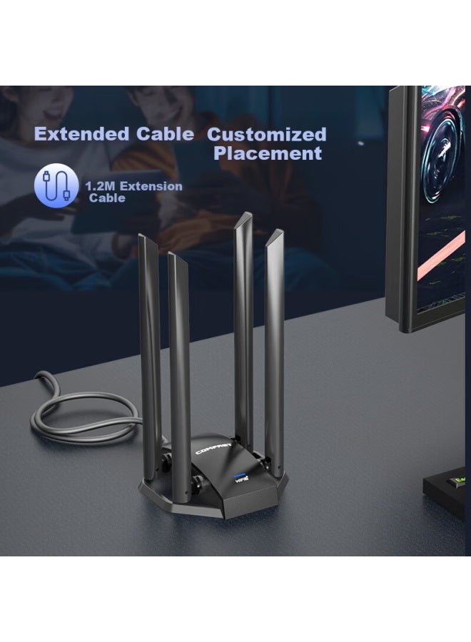 Comfast Cf-985be Tri-band 5g Gigabit Be6500 Gaming Driverless Wifi 7 Wireless Network Card For Desktop And Laptop, High-power Adapter - Image 5