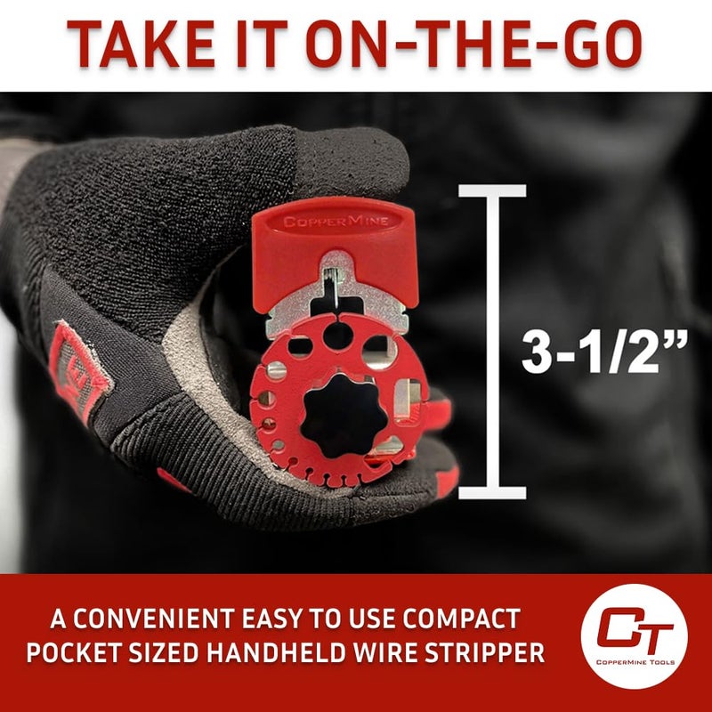 CopperMine Handheld Copper Wire Stripper â€“ Portable Manual Wire Stripping Machine for Scrap Wire Recycling â€“ Adjustable Cable Stripper Tool for 24 AWG to 10 AWG Copper Wire - Image 3