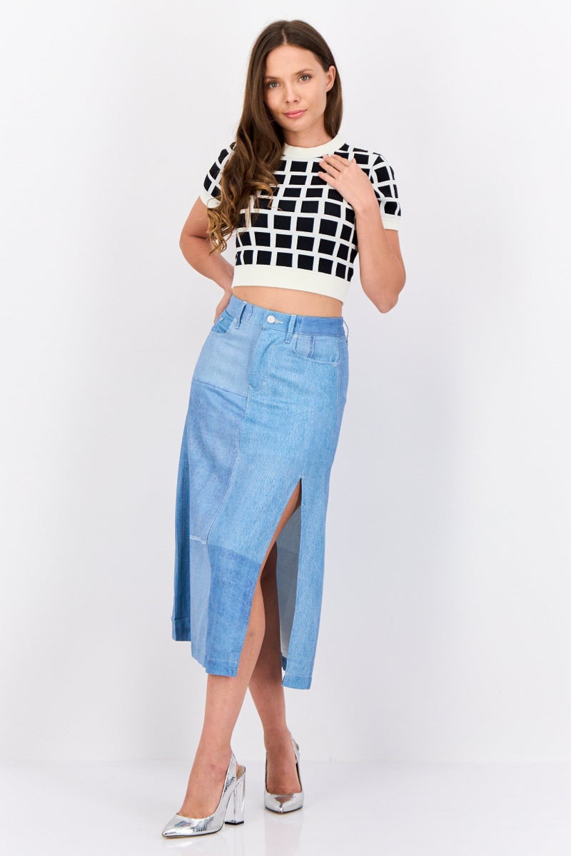 ESPRIT تنورات ميدي جينز مغسولة للنساء، أزرق فاتح - Image 3