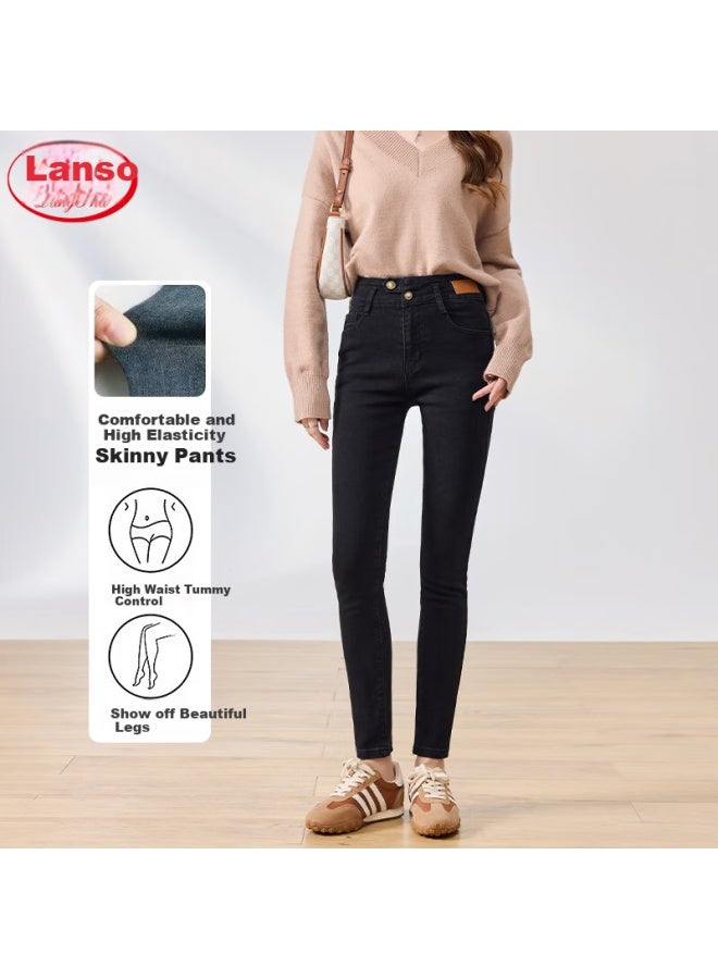 Langsha High Waist Skinny Jeans Women Spring Autumn Slim High Elasticity Bottoming Pencil Pants Slim Fit Skinny Pants Women