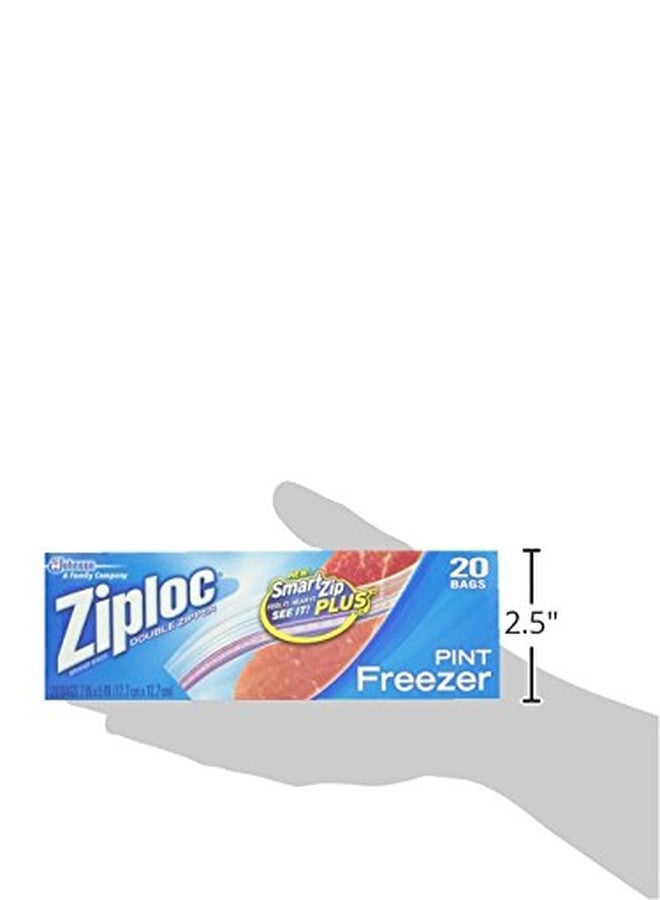Ziploc أكياس تخزين الطعام زيبلوك سعة 1 باينت، تقنية Grip 'n Seal لسهولة الإمساك، الفتح، والإغلاق، 20 قطعة - Image 3
