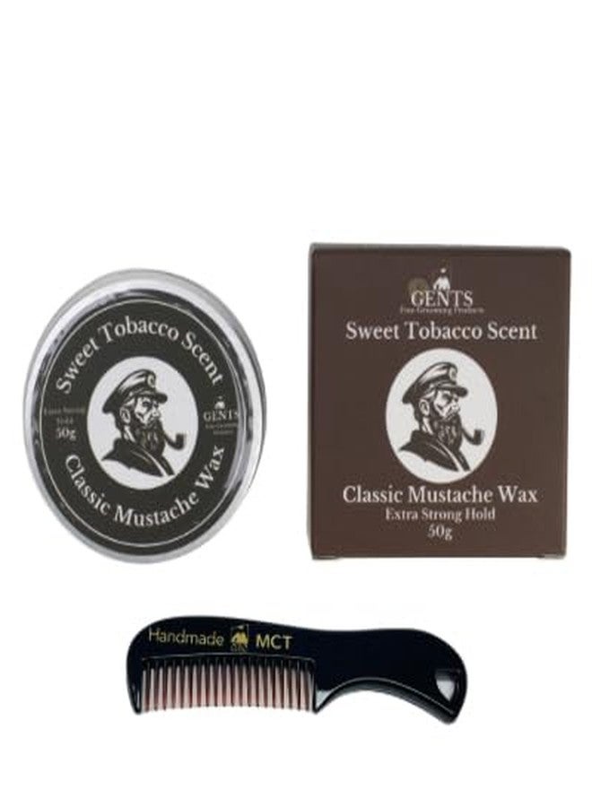 G.B.S Strong Hold Sweet Tobacco Scented Mustache Wax, Easy Application, Restyleable, long lasting hold with Styling Comb (1.7 oz (Pack of 1, Sweet Tobacco - Image 1