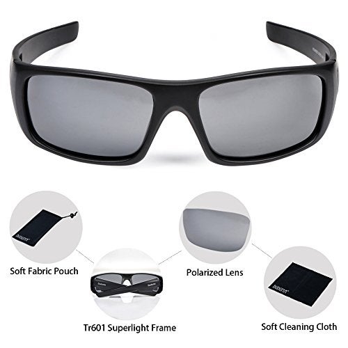 Duduma TR601 Polarized Sports Sunglasses for Men Women Baseball Running Cycling Fishing Driving Golf Hiking Superlight Frame (black frame/black lens) - Image 5