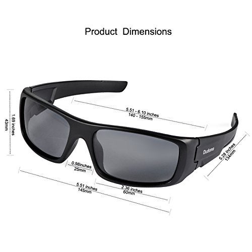 Duduma TR601 Polarized Sports Sunglasses for Men Women Baseball Running Cycling Fishing Driving Golf Hiking Superlight Frame (black frame/black lens) - Image 3