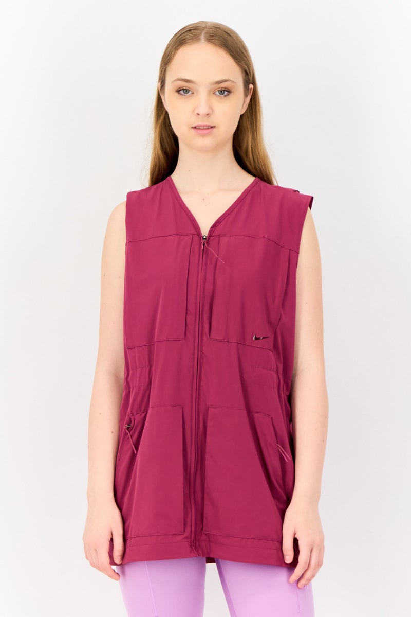 Nike Women Sportswear Fit Sleeveless Training Vest Jacket, Purple - Image 1