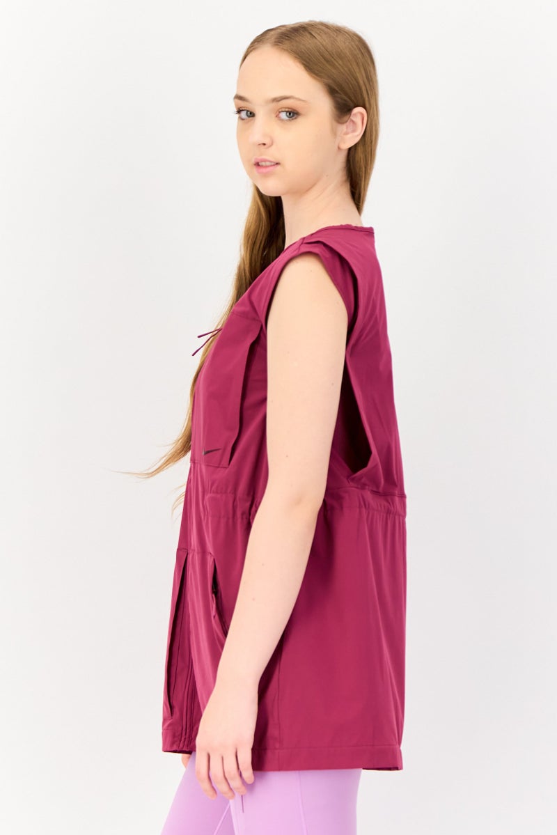 Nike Women Sportswear Fit Sleeveless Training Vest Jacket, Purple - Image 2