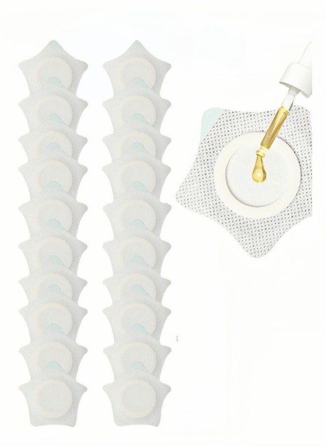 ARUWA 20 Pcs DisposableCastor Oil PackWraps for BellyButton, Self-Adhesive SpunlaceCloth Castor OilPatches, Waterand Oil ProofCompress Pads,White Castor OilWraps  - Image 1