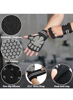 FIT TRIBE Workout & Weight Lifting Gloves for Men & Women - Non-Slip Grip, Adjustable Wrist Support, Breathable, Lightweight Training Gloves for Home Gym and Fitness Accessories  - Image 4