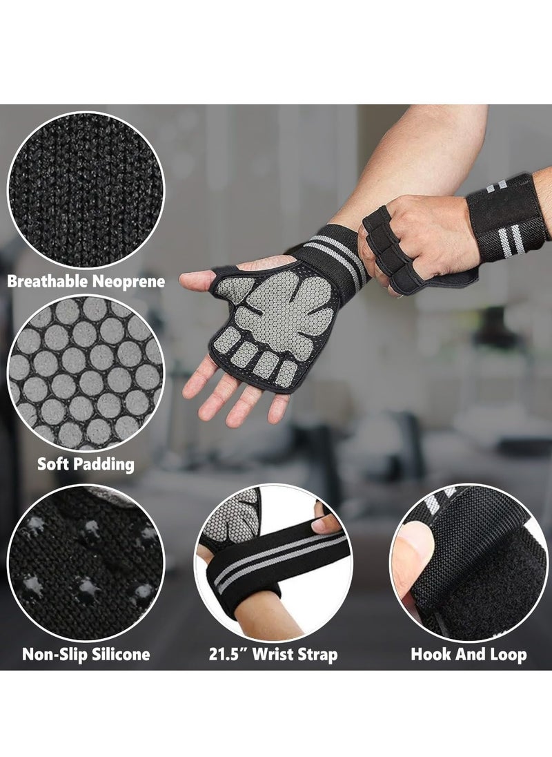 FIT TRIBE Workout & Weight Lifting Gloves for Men & Women - Non-Slip Grip, Adjustable Wrist Support, Breathable, Lightweight Training Gloves for Home Gym and Fitness Accessories  - Image 4