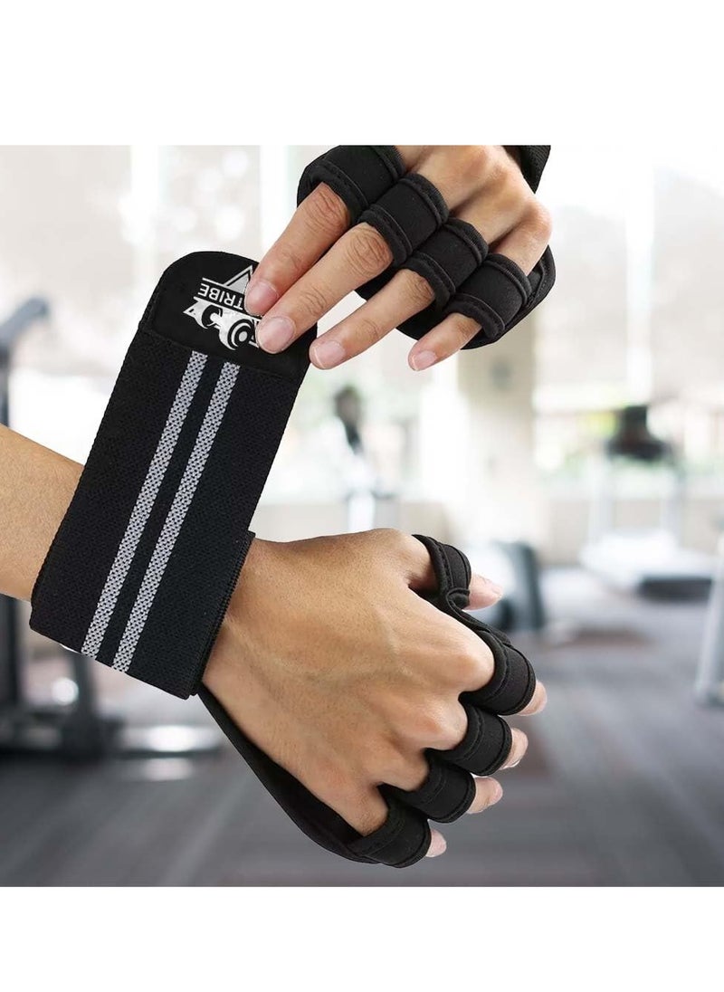 FIT TRIBE Workout & Weight Lifting Gloves for Men & Women - Non-Slip Grip, Adjustable Wrist Support, Breathable, Lightweight Training Gloves for Home Gym and Fitness Accessories  - Image 5
