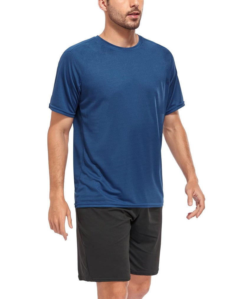 Kinglaman Mesh Workout Shirts for Men Dry Fit Gym Shirts Quick Dry Athletic Short Sleeve Sports T-Shirt Moisture Wicking 1 Black 1 Gray 1 White 1 Blue 1 Green Large - Image 2