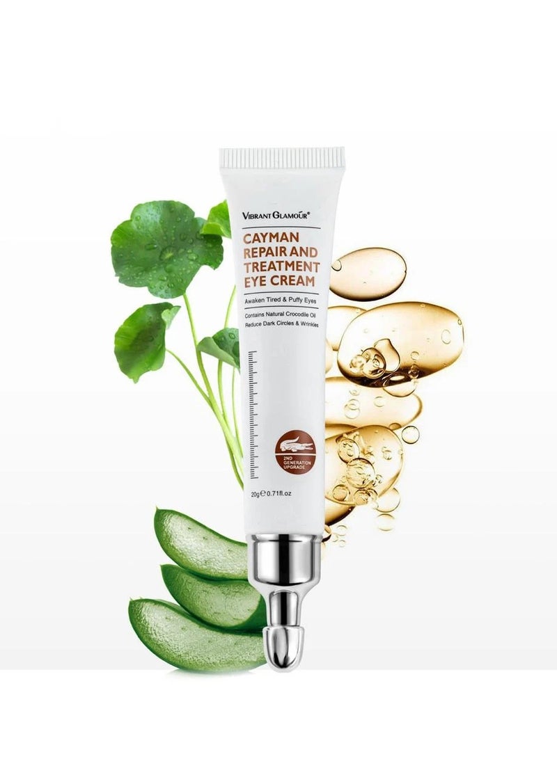 Vibrant Glamour كريم العين كايمان - علاج وإصلاح للعين بروتين حرير مضاد للتجاعيد ومعزز للشد لبشرة العين يقلل من ظهور الخطوط الدقيقة مضاد للشيخوخة دوائر داكنة وانتفاخات كريم العناية بالعين 20 جرام - Image 5