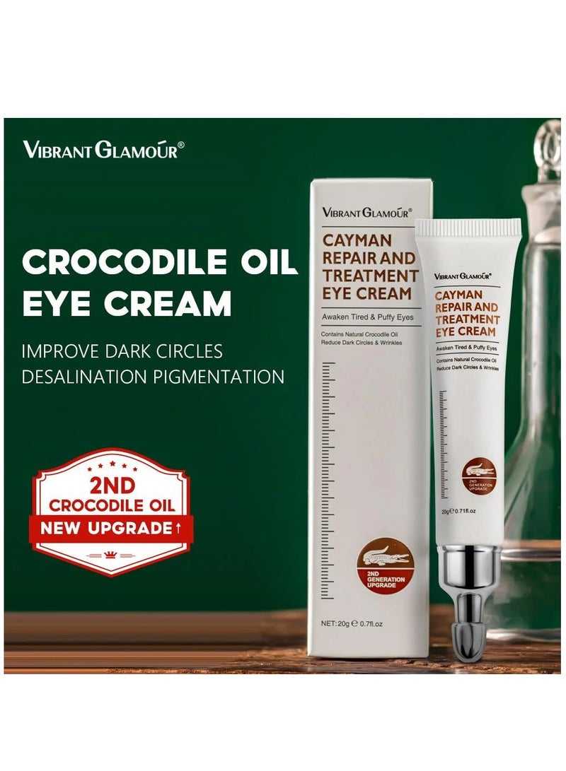 Vibrant Glamour كريم العين كايمان - علاج وإصلاح للعين بروتين حرير مضاد للتجاعيد ومعزز للشد لبشرة العين يقلل من ظهور الخطوط الدقيقة مضاد للشيخوخة دوائر داكنة وانتفاخات كريم العناية بالعين 20 جرام - Image 3