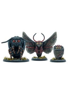 Modiphius Entertainment: Fallout: Miniatures - Cult Of The Mothman: Mothman Eclipse - 3 Figures, Appalachia Wave, Unpainted Resin, Tabletop Game  - Image 1