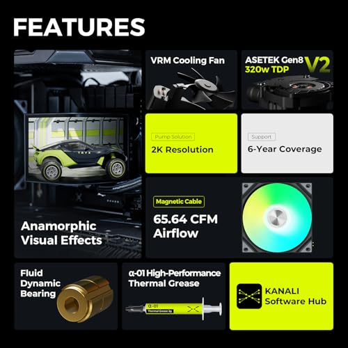 TRYX Panorama 360 ARGB 360mm AIO 667 AMOLED Curved Screen 3D Anamorphic Effect Display Customizable AIO Cooler 360mm Asetek 8th Gen V2 320w TDP PogoPin ARGB Fan Intel LGA 18511700 AMD AM5AM4 - Image 3