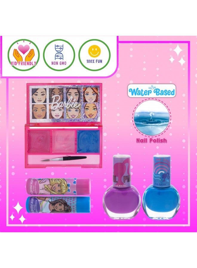 TOWNLEY GIRL Barbie - Townley Girl 15 Pcs Makeup Filled Backpack Cosmetic Gift Set with Mirror Includes Lip Gloss, Nail Polish, Hair Bow & More! for Kids Girls, Ages 3+ Perfect for Parties, Sleepovers & Makeovers - Image 2