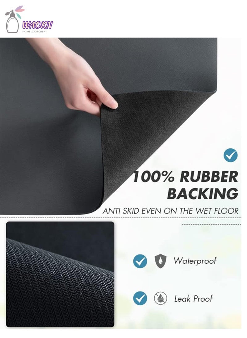 WAOKN Coffee Machine Absorbent Mat, Kitchen Bowl Bar Drain Mat, Cup Drying Mat, Table Top Leave-In Insulation Mat  - Image 3