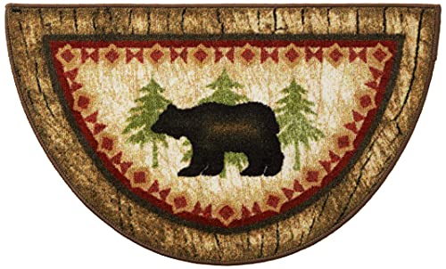 Mayberry Rug Cozy Cabin CC5275 Birch Bear Non Skid Rug 19"x31" Wedge Brown - Image 5