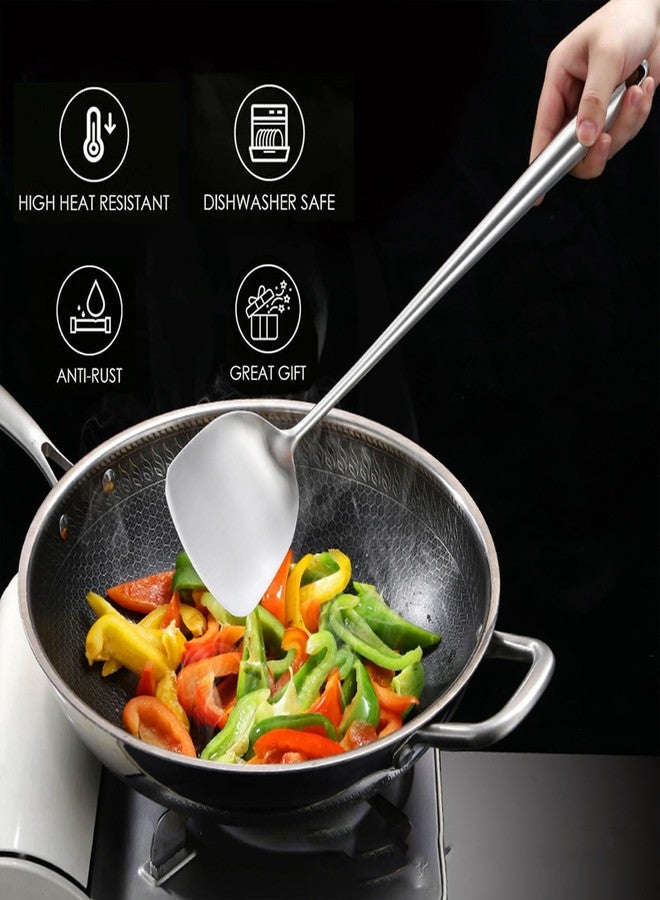 SUPROD 10 PCS Stainless Steel Kitchen Utensil Set Cooking Utensils, Potato Masher Solid Spoon Slotted Spoon Fork Spatula Ladle Skimmer Spoon Slotted Spatula Tunner Spaghetti Spoon Large Spoon - Image 5