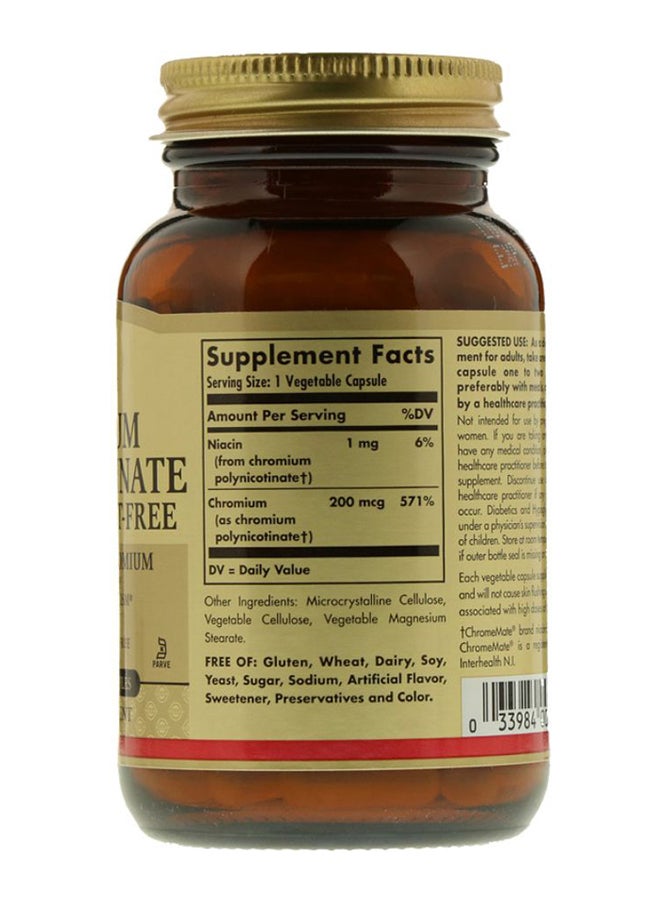 Solgar Chromium Polynicotinate Dietary Supplement - 100 Capsules - Image 2