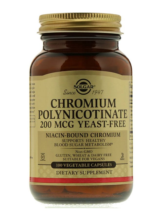 Solgar Chromium Polynicotinate Dietary Supplement - 100 Capsules - Image 1