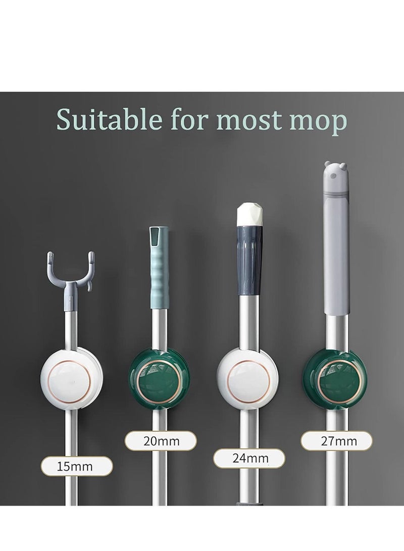 Y&D Broom Mop Holder, No-Drilling Wall Mount Gripper Organizer, Hanger, Lightsaber Holder Storage (White, 1 pcs) - Image 5