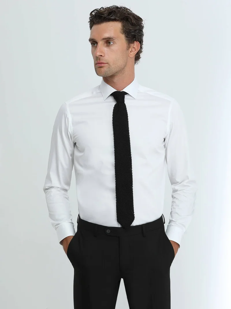 كيب White Plain Regular Fit Woven Classic 100% Cotton Shirt