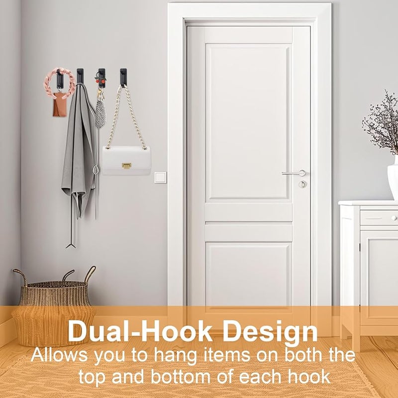 موروبور 10 قطع خطافات حائط قابلة للإزالة لا تسبب ضررًا لاصقة مقاومة للماء حامل لاصق للمنزل المطبخ الحمام المكتب أسود - Image 5