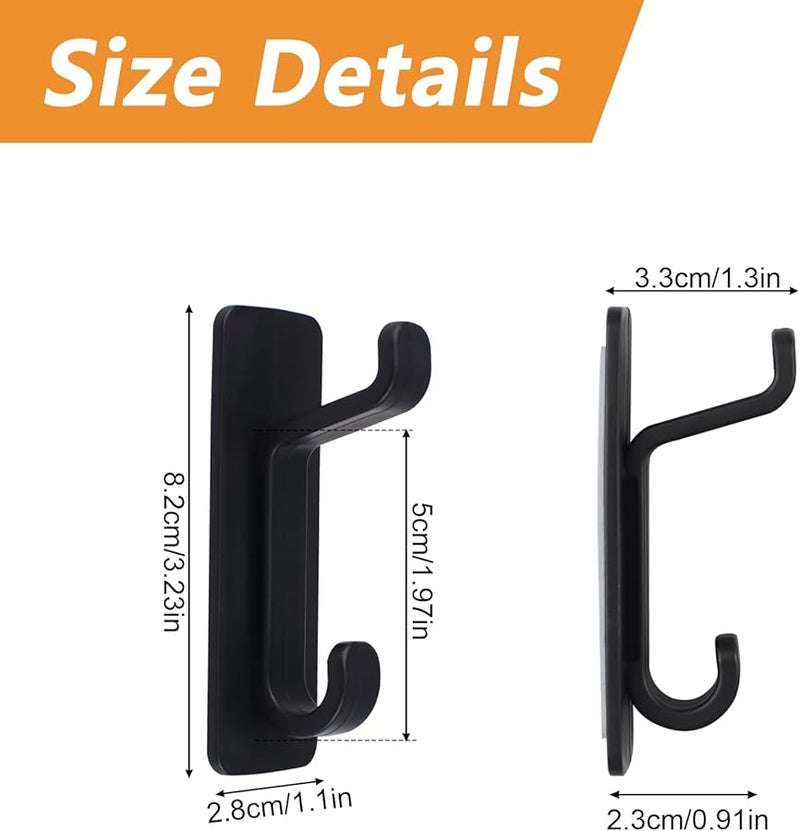 موروبور 10 قطع خطافات حائط قابلة للإزالة لا تسبب ضررًا لاصقة مقاومة للماء حامل لاصق للمنزل المطبخ الحمام المكتب أسود - Image 3