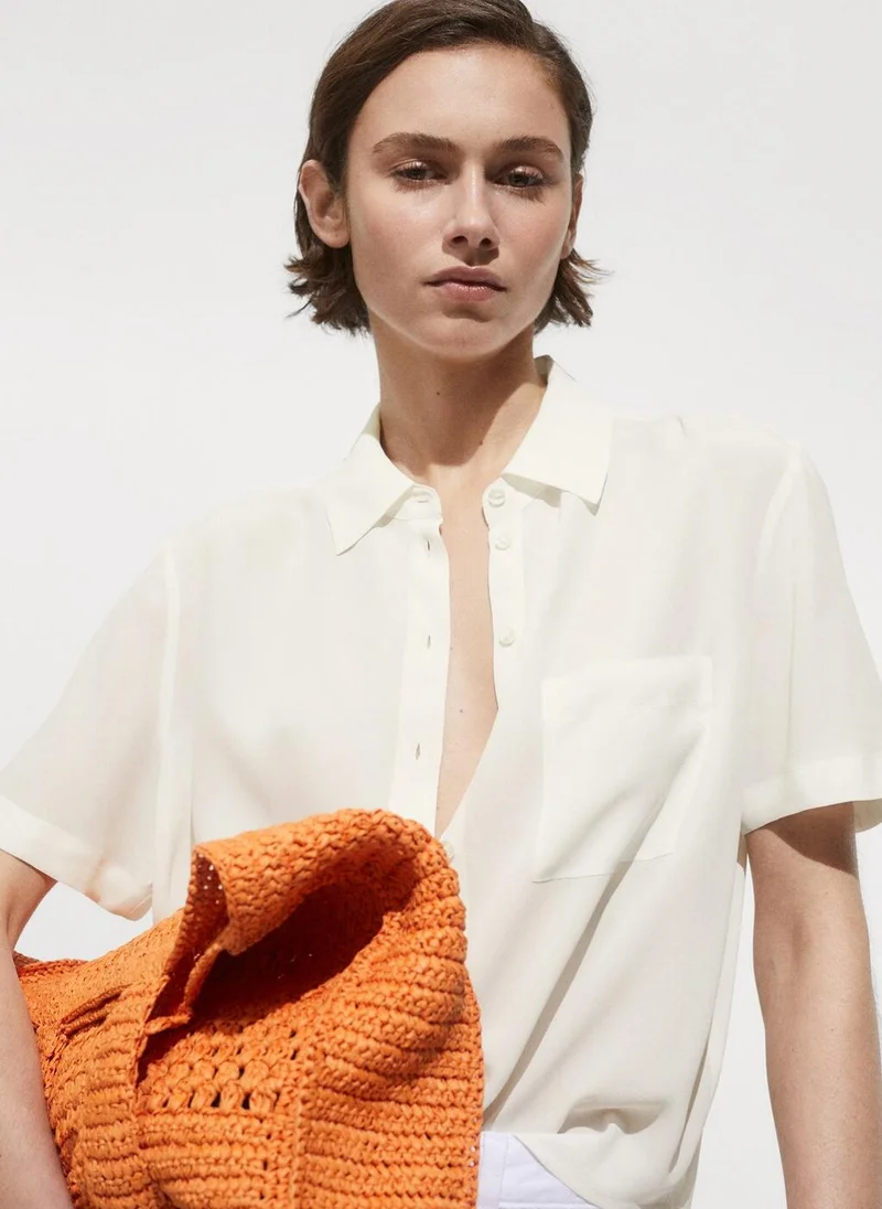 MANGO Short sleeve fluid shirt