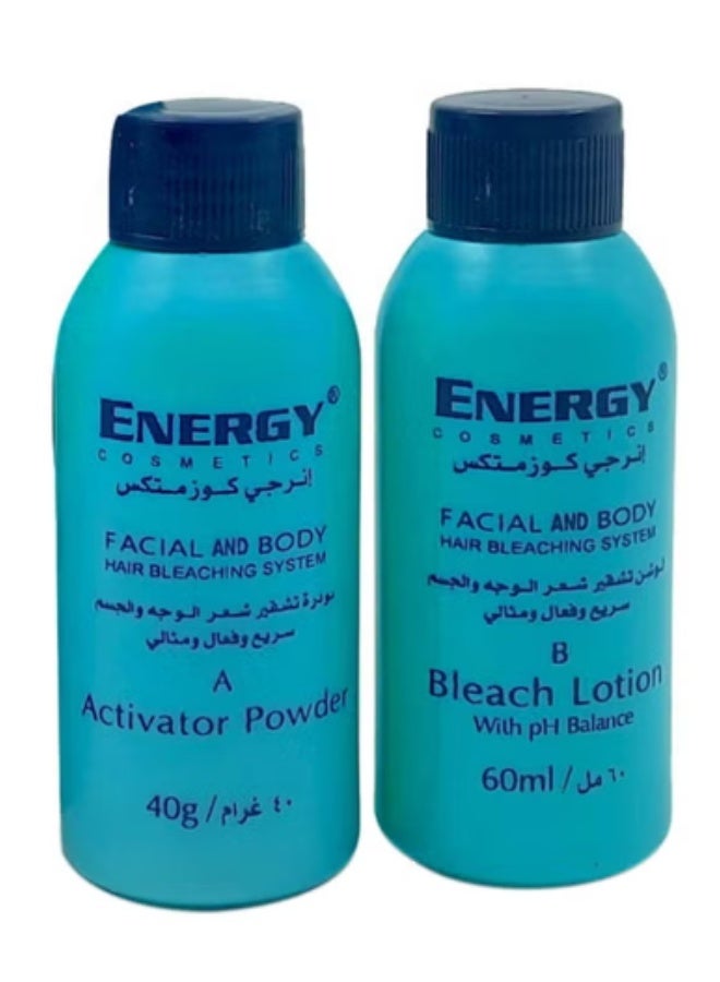 ENERGY COSMETICS Facial And Body Hair Bleaching System 60 ml Lightens Unwanted Hair Gentle Formula Suitable For All Skin Types - Image 2