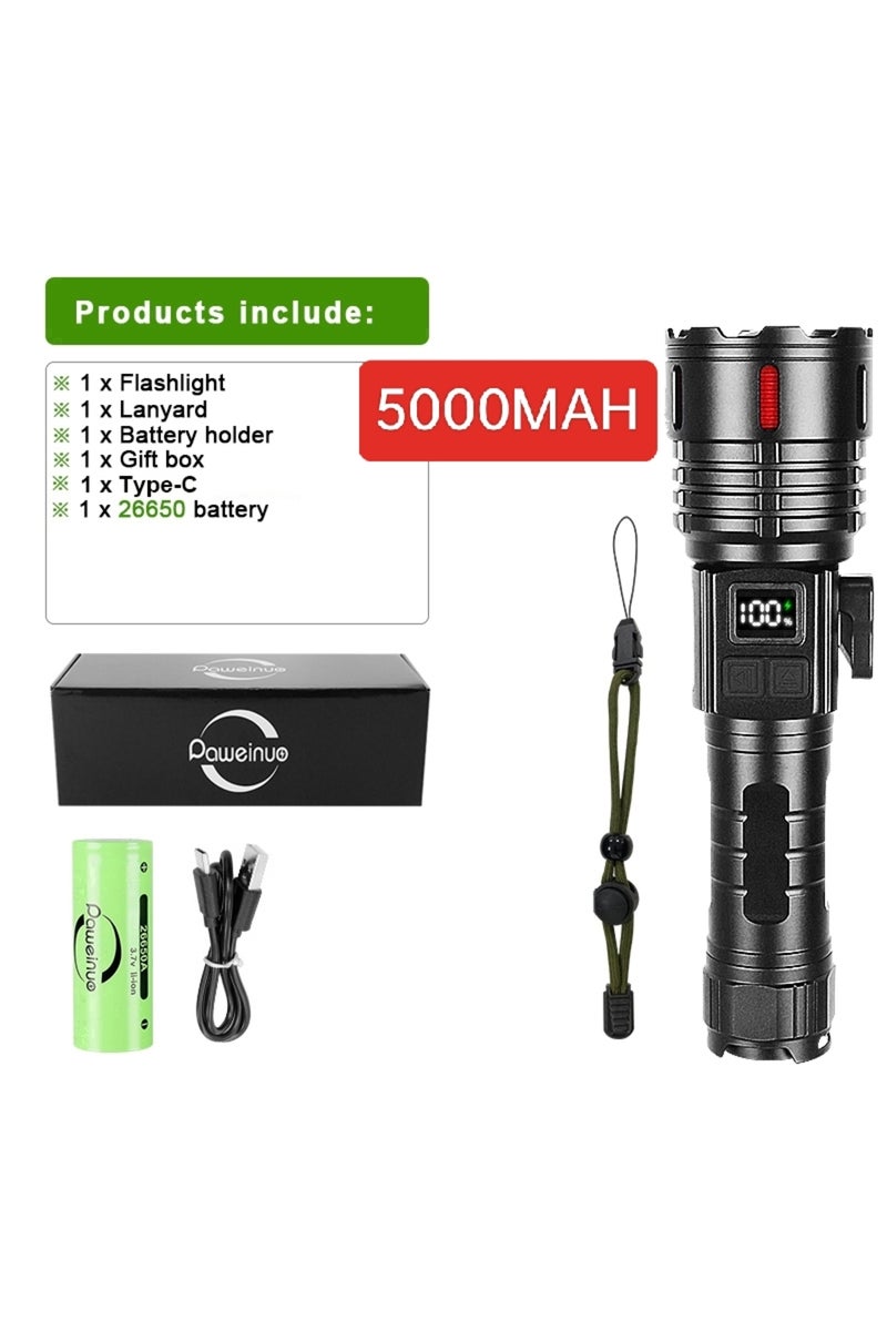 upgrade 5000MAH BOX 2024 Powerful LED Flashlight 5000Mah Rechargeable Flashlight 2000M Long Range Ul