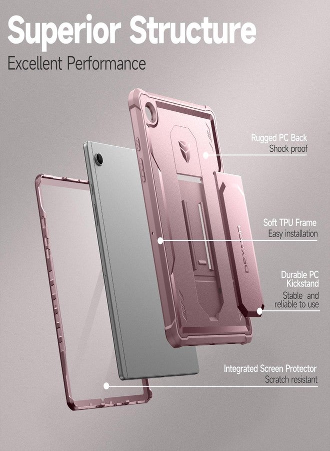 Dexnor for Samsung Galaxy Tab A8 Case, [Built in Screen Protector and Kickstand] Heavy Duty Military Grade Protection Shockproof Protective Cover for Samsung Tab A8 - Pink - Image 5
